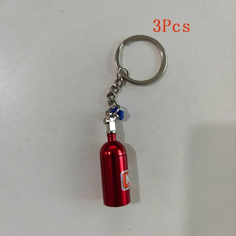 1/10 RC Car Metal NOS Nitrogen Bottle Decorative Part & Chain