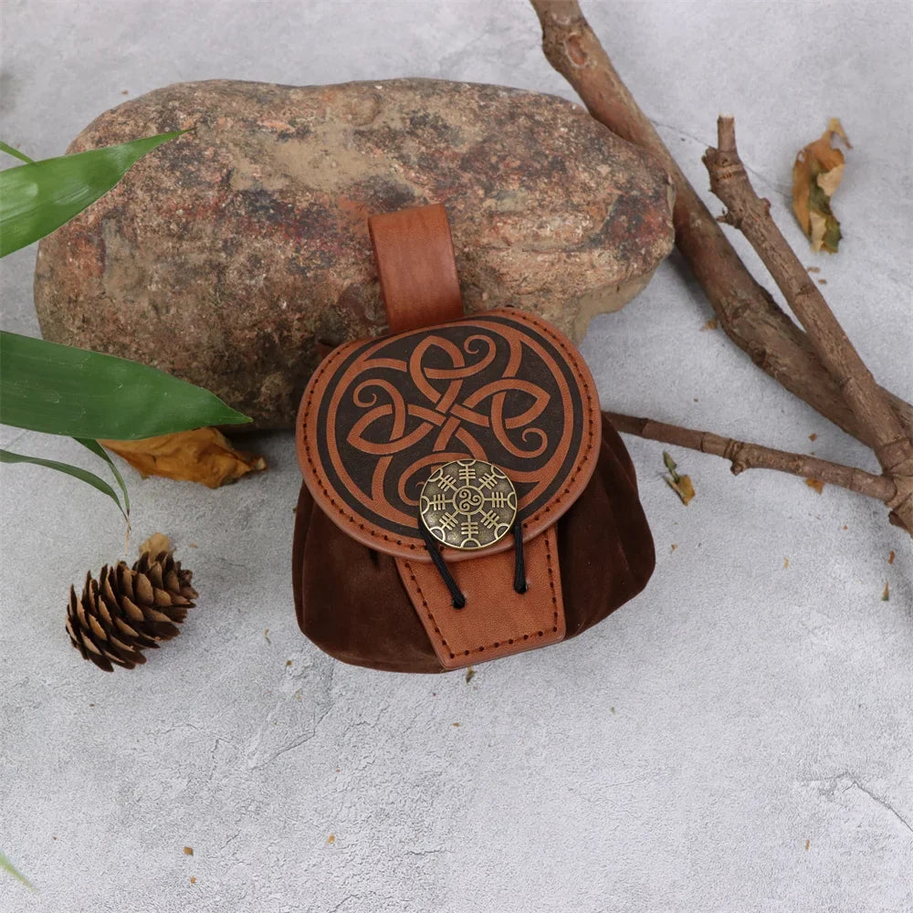 Medieval Viking Belt Pouch Coins Can Hold Phone Vintage Waist Bag