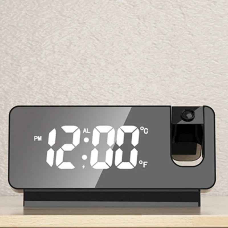 LED Digital Projection Alarm Clock | Silent Bedside Desk Clock