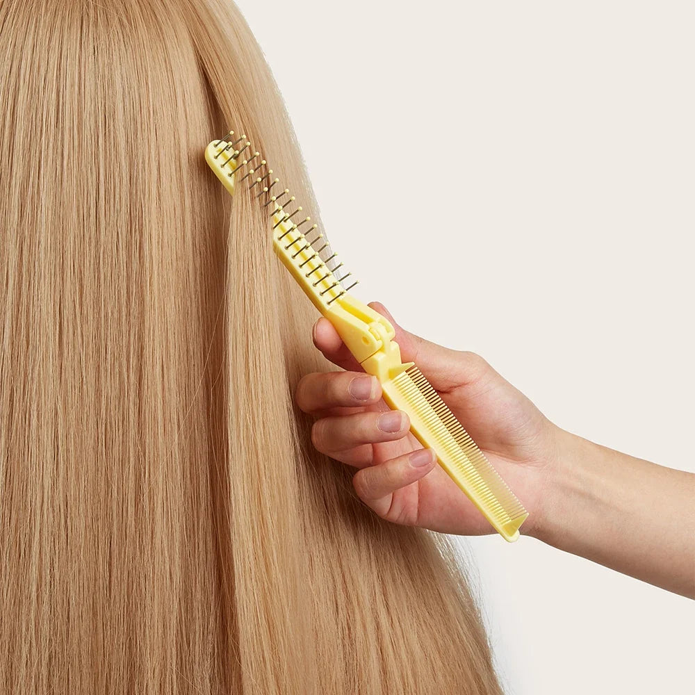 Foldable Pocket Hair Comb – Wide Tooth Travel Detangler
