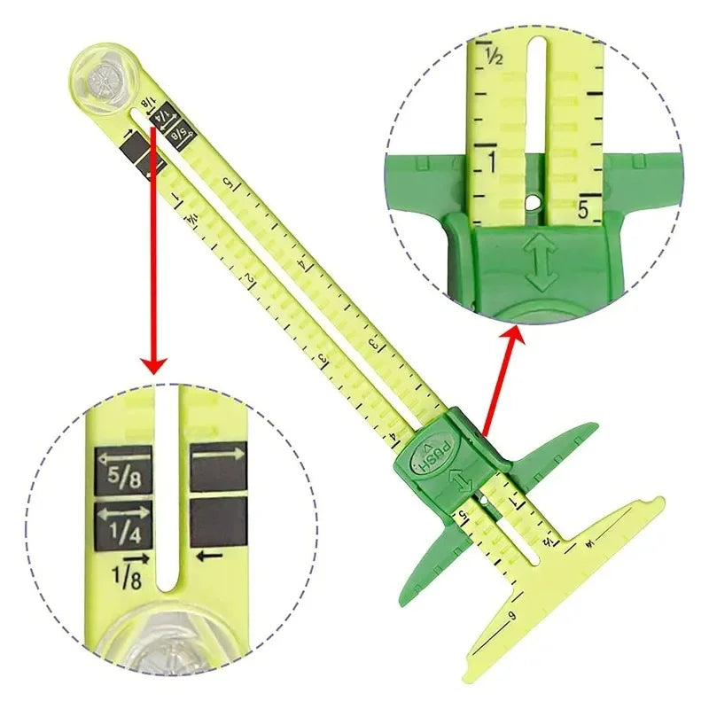 5-in-1 Sewing Ruler Sliding Gauge | Seam & Patchwork Measuring
