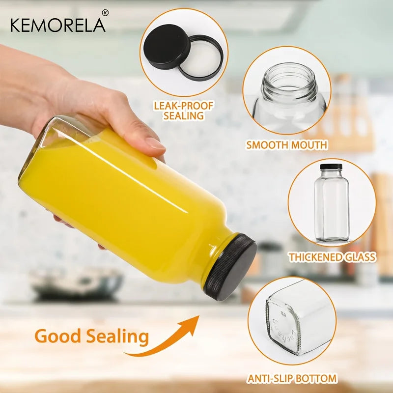 KEMORELA 350ml Vintage Glass Bottles – Airtight & Leakproof 2/4pk