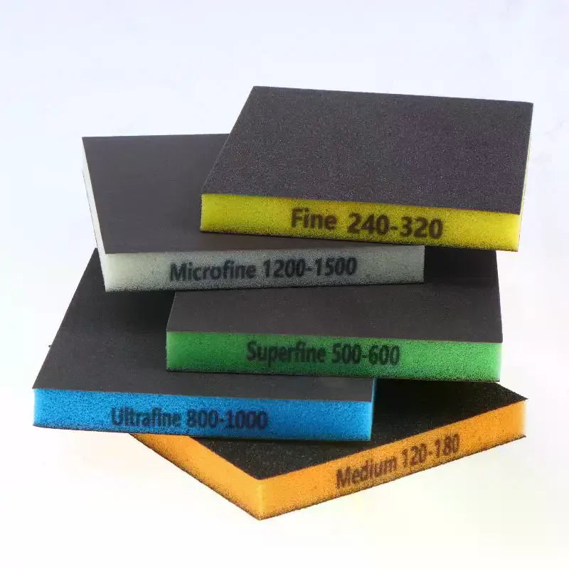 8-Pc Double-Sided Sponge Sanding Pads Assorted Grits 120–1500