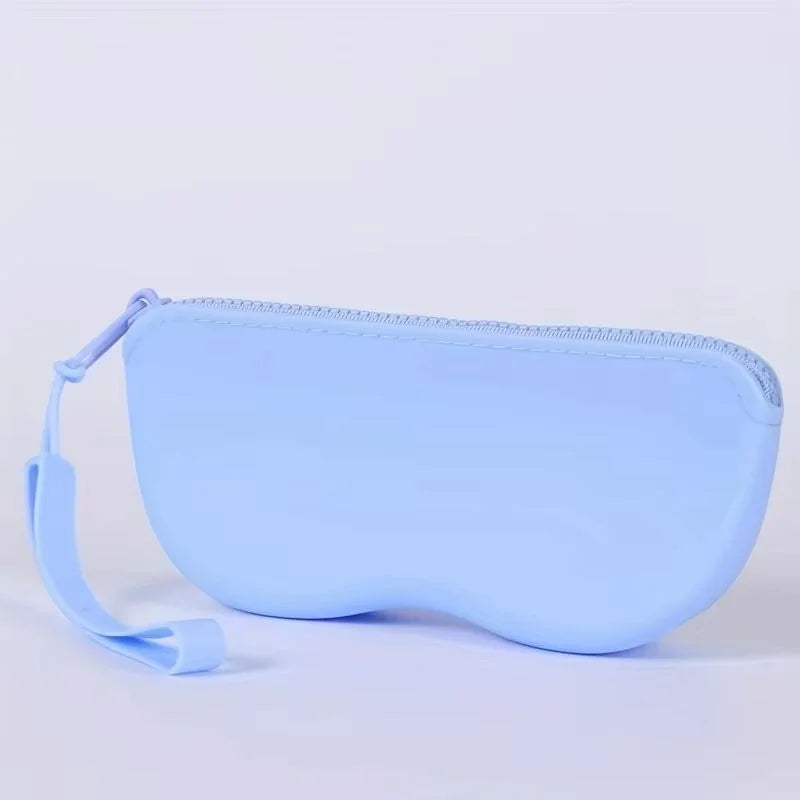 Portable Silicone Glasses Case Zipper Closure Minimalist Eyeglass