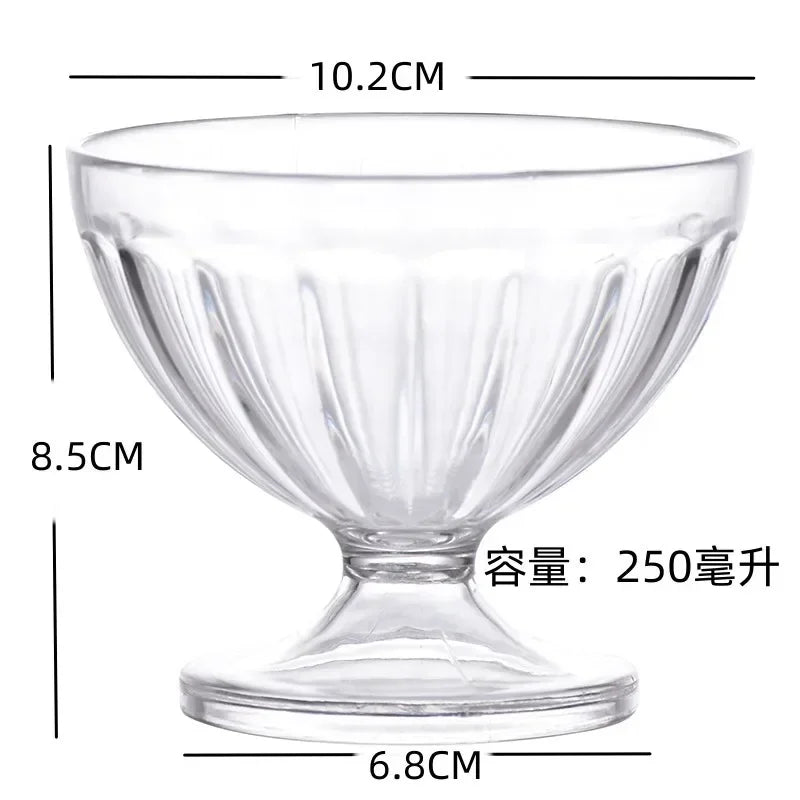 Transparent Salad Plates Clear Plastic Bowl Dessert Shake Goblet
