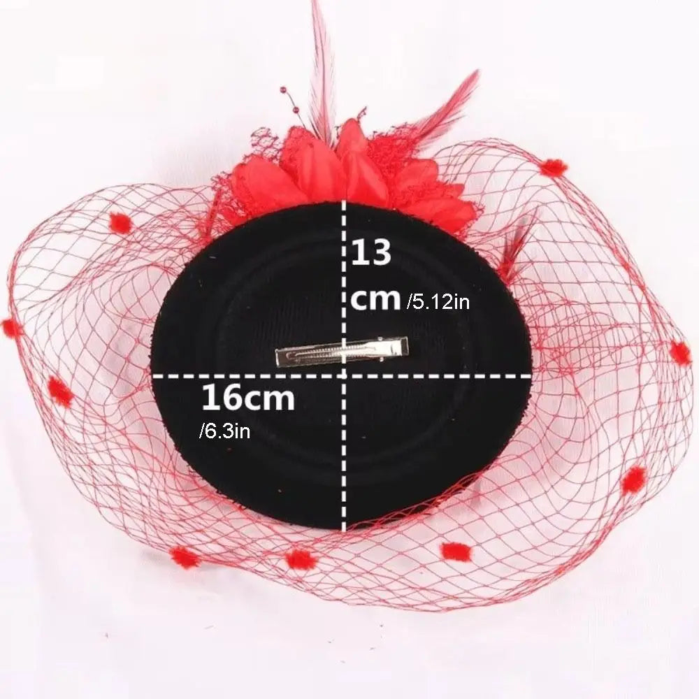 Felt Fascinator Hat – French Mesh Hair Clip Mini Top Hat