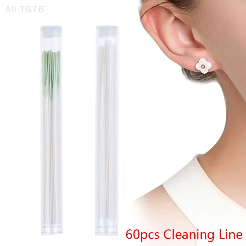 60-Pc Ear Hole Cleaning Kit – Soft Cotton Piercing Wires