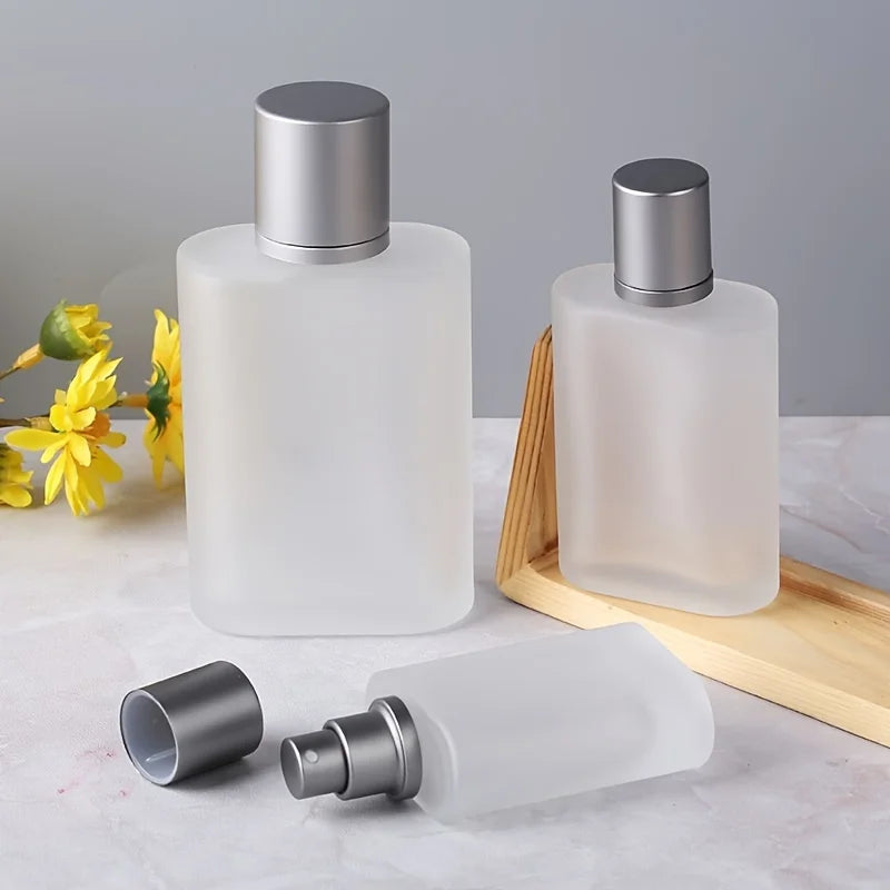 Screw Sandblasted Glass Perfume Bottle Liquid Spray Empty Dispenser
