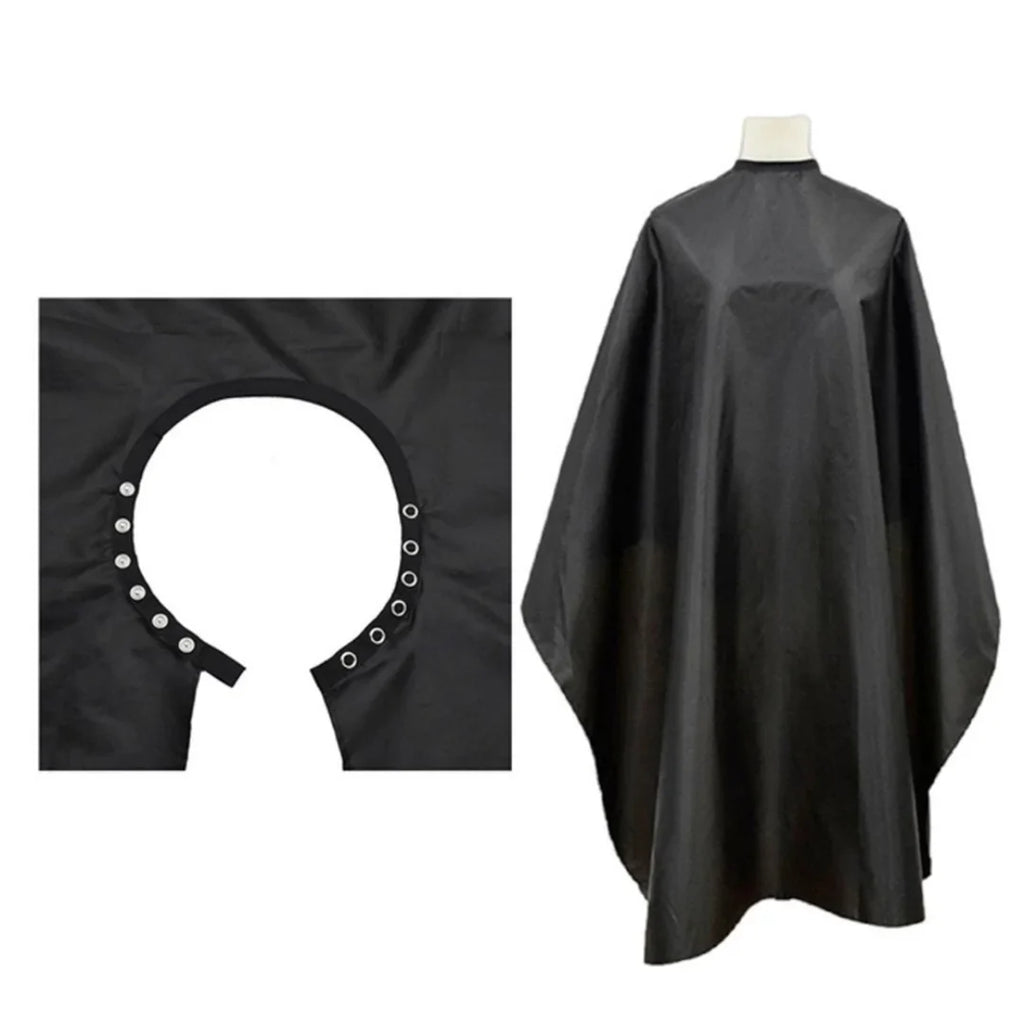 Anti-Static Salon Haircut Cape | Button Collar Hairdressing Gown