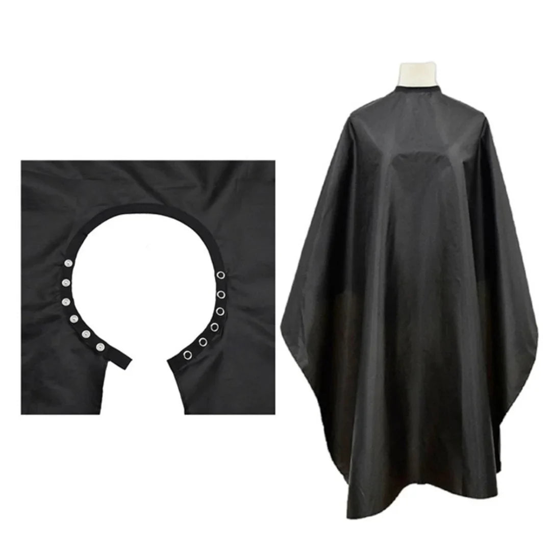 Anti-Static Salon Haircut Cape | Button Collar Hairdressing Gown