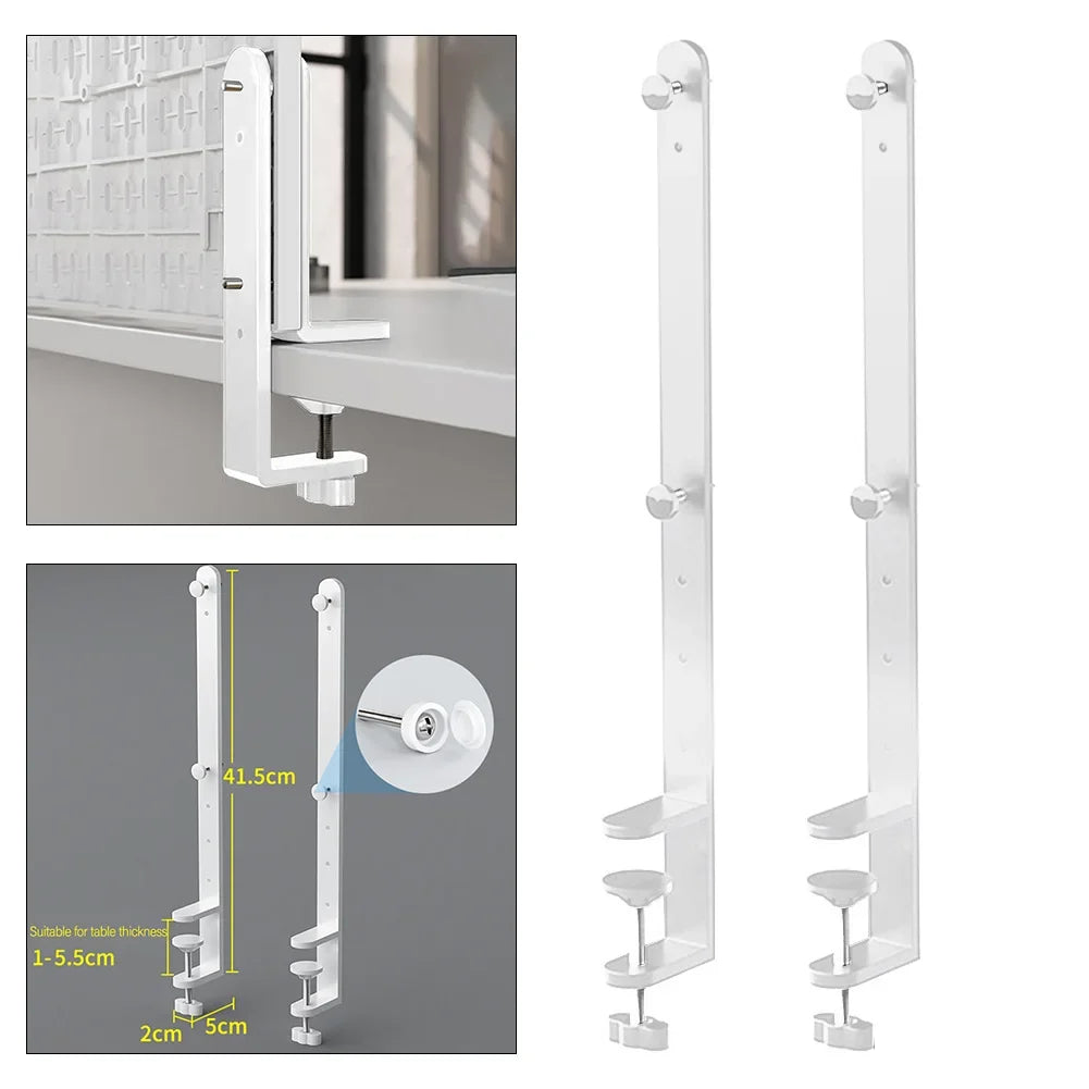 2-Pack Desk Clamp Pegboard Bracket – 41.5cm, Fits 1–5.5cm Desks