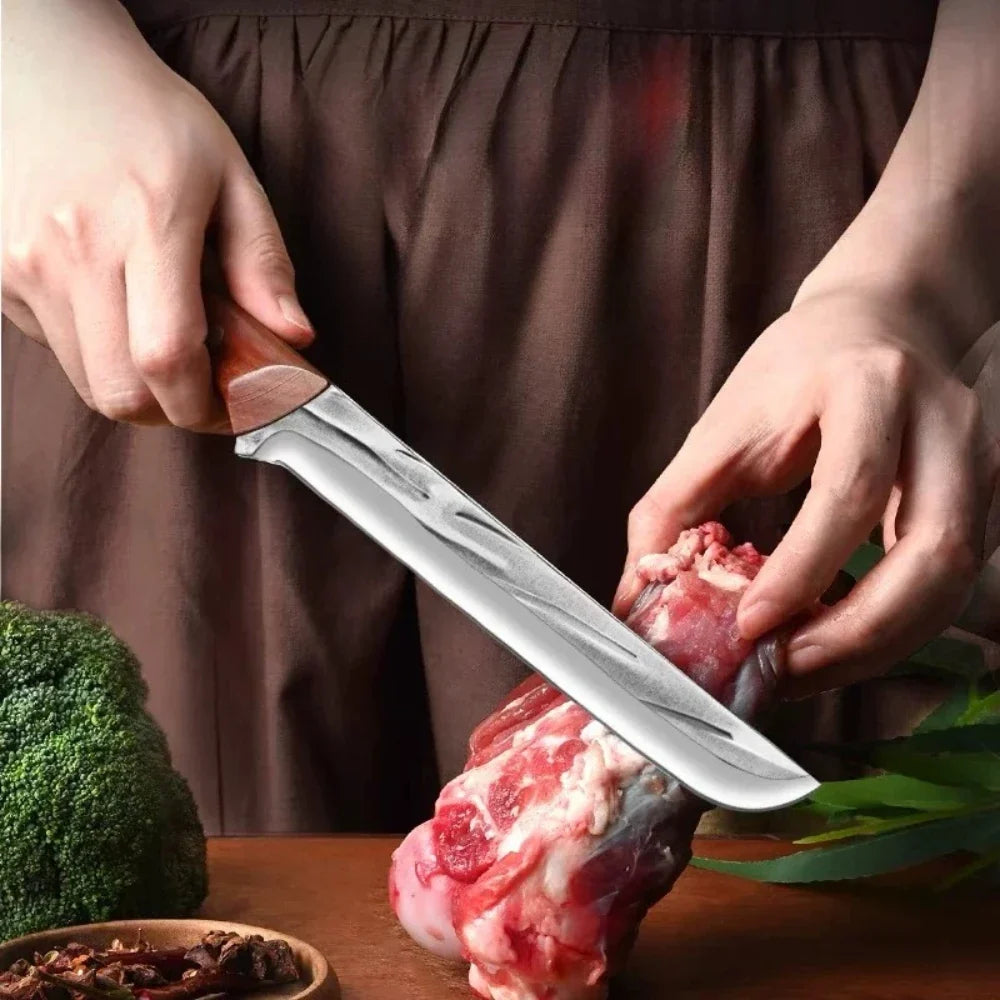 PLYS Hand Forged Ham & Watermelon Knife – Wood Handle
