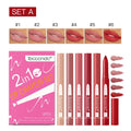 6-Color Matte Lip Crayon Set – 2-in-1 Lip Liner & Lipstick