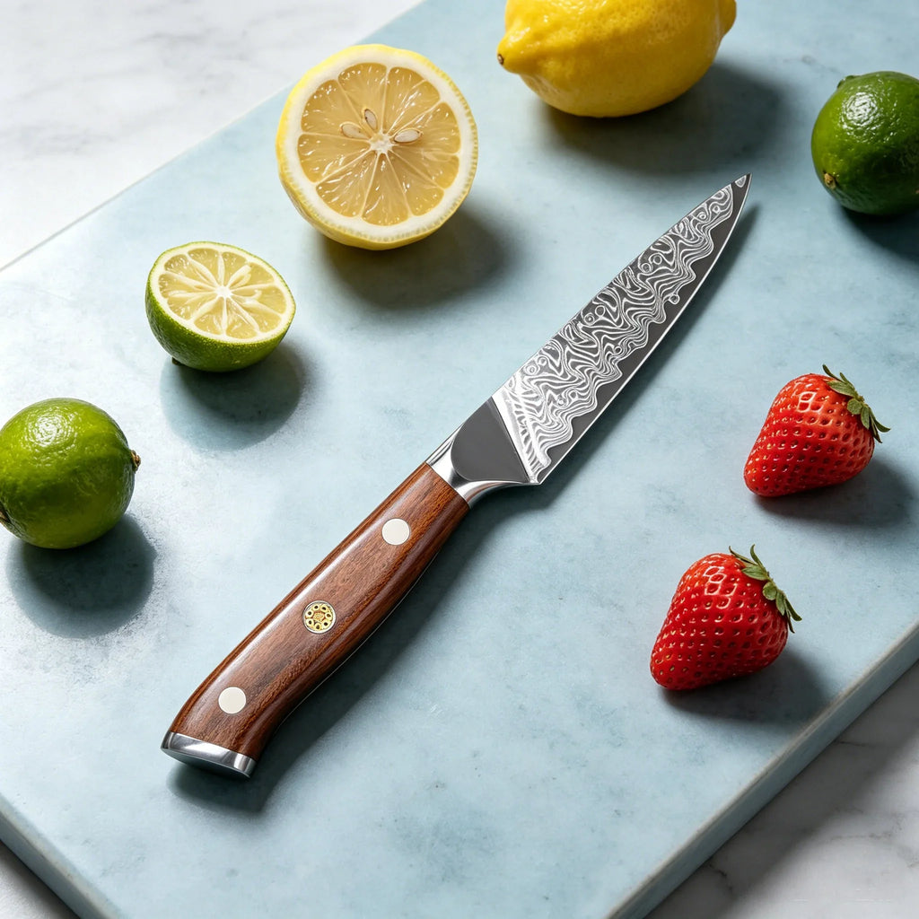 67-Layer Damascus Steel Paring Knife – Sharp Kitchen Chef Knife