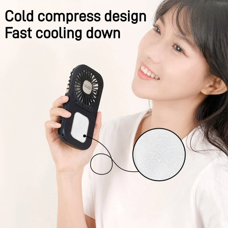 URGGU Portable Handheld Fan USB Rechargeable 2000mAh Folding