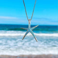 Huitan Blue Starfish Pendant Necklace – Boho Beach Jewelry