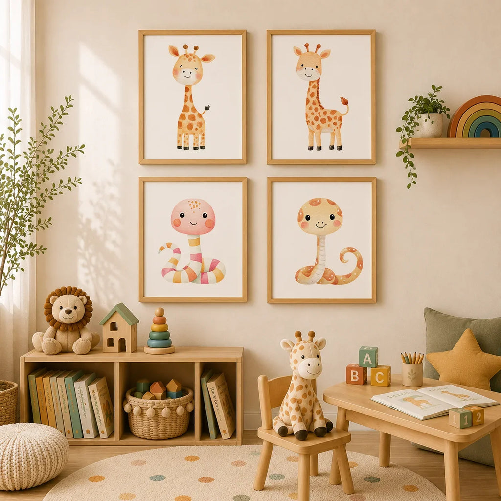 Cute Baby Animal Canvas Prints | Kids Nursery Wall Art Posters