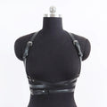 UYEE Sexy Lingerie Women Punk PU Leather Harness Bra Garter Fashion