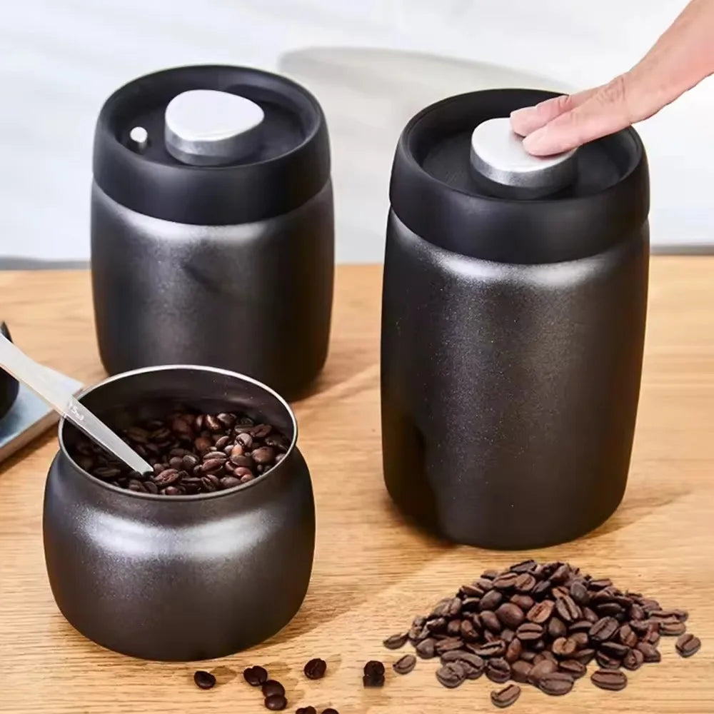 304 Stainless Steel Vacuum Sealed Coffee & Tea Storage Canister