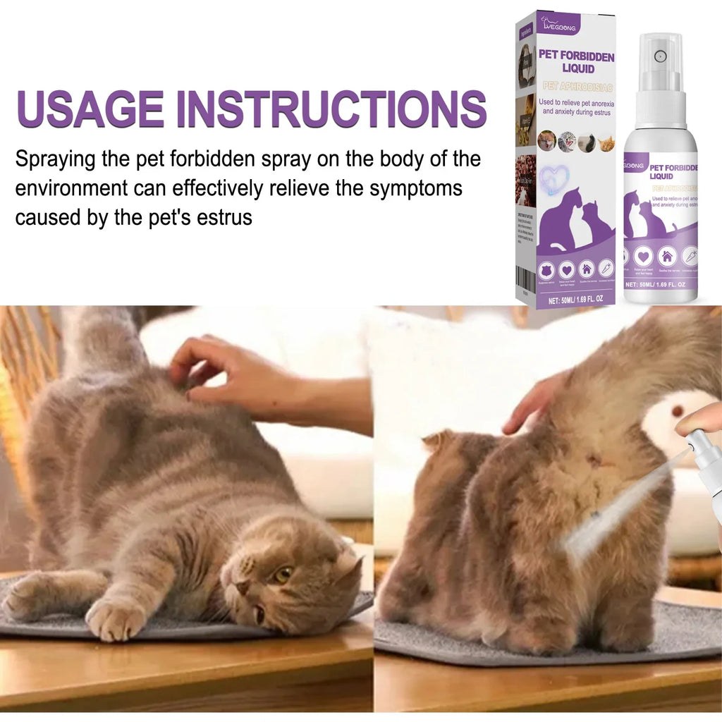 Pet Calming Pheromone Spray – Anxiety & Estrus Relief for Cats & Dogs