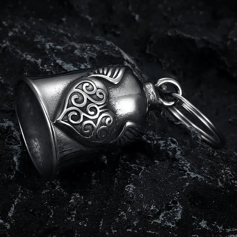 Motorcycle Bell Fashion Lucky Pendant Heart Wing Men Punk Rock