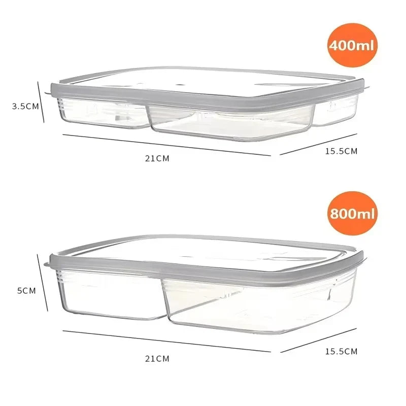 4-Compartment Fridge Food Storage Box with Lid | Freezer Safe