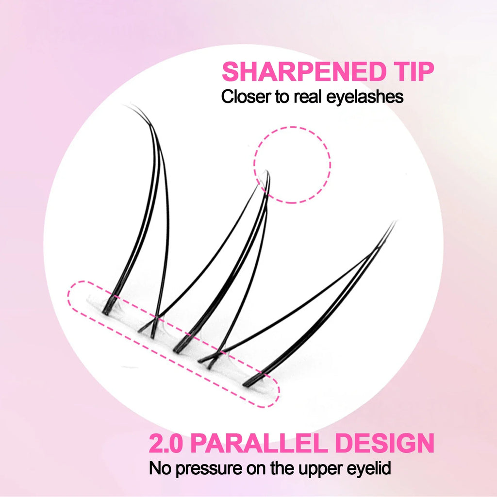 Cat Eye Cluster False Lashes | 10 Rows Natural Volume Lower Lash
