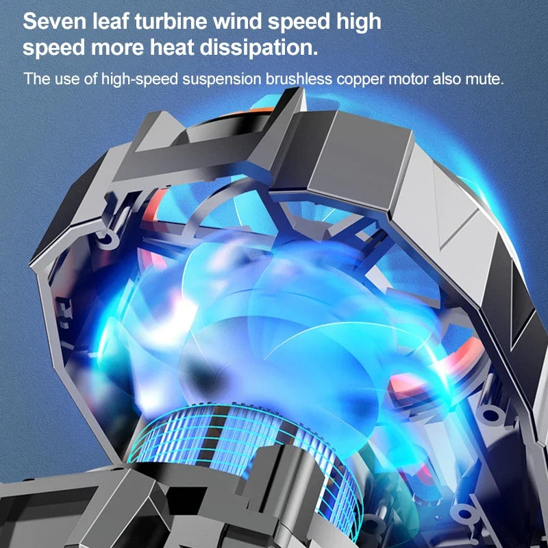 Mobile Phone Cooler Gaming Rechargeable Portable Fan Games Black