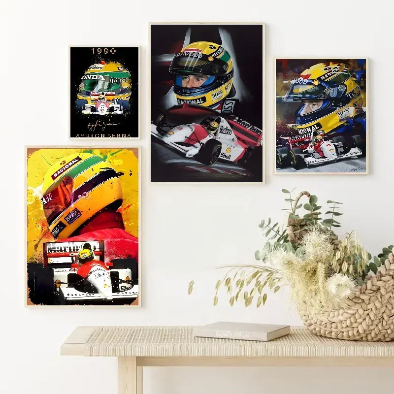 Senna F1 Helmet World Champion Poster – Wall Art Sticker