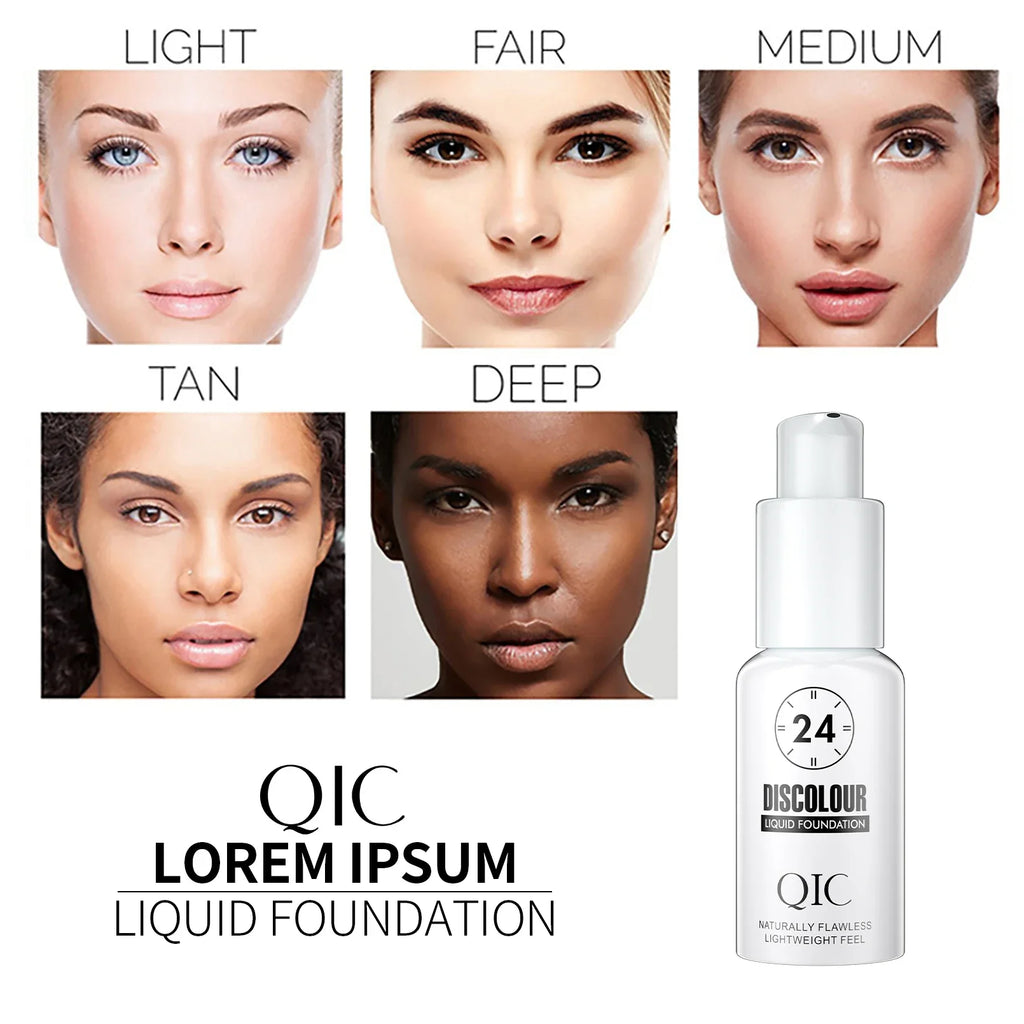 QIC Color Changing Liquid Foundation – Matte & Hydrating 30ml
