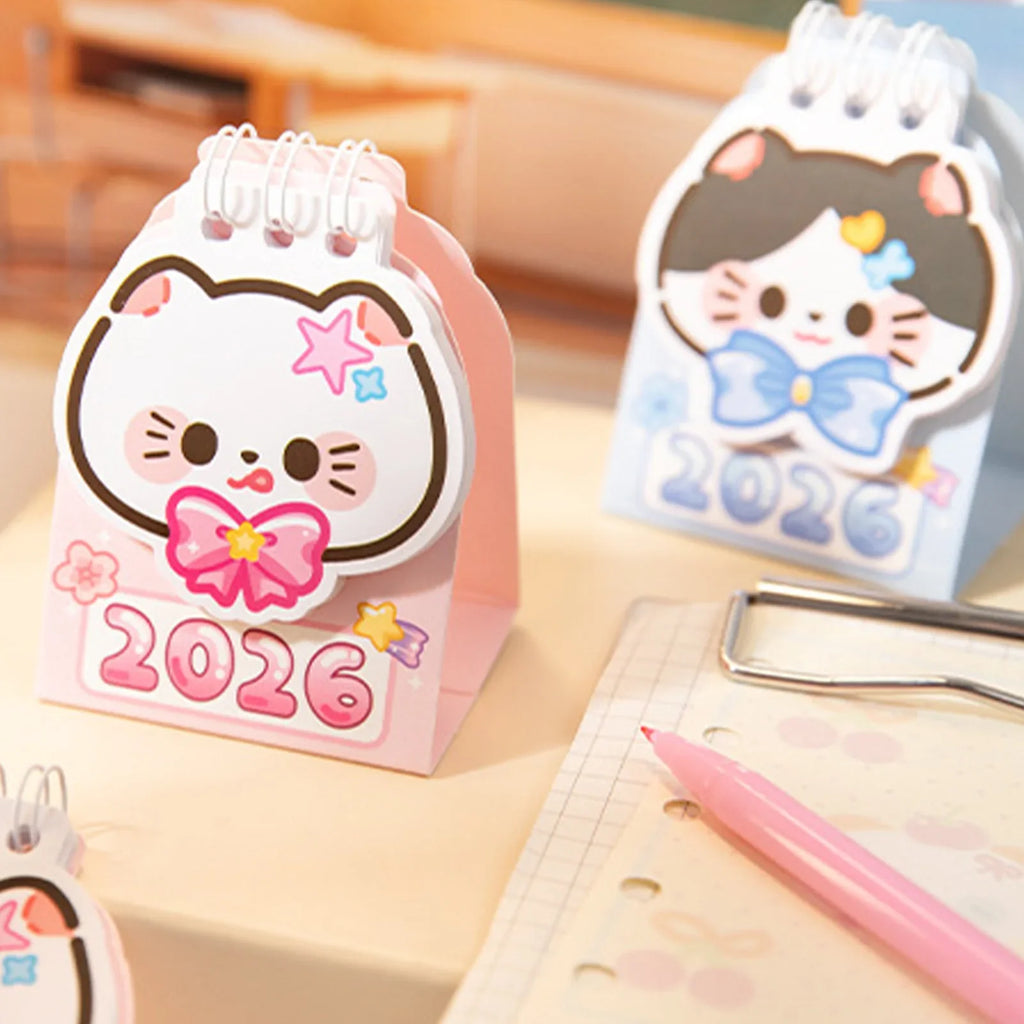 2026 Mini Cat Desktop Calendar – Compact Kitty Daily Planner