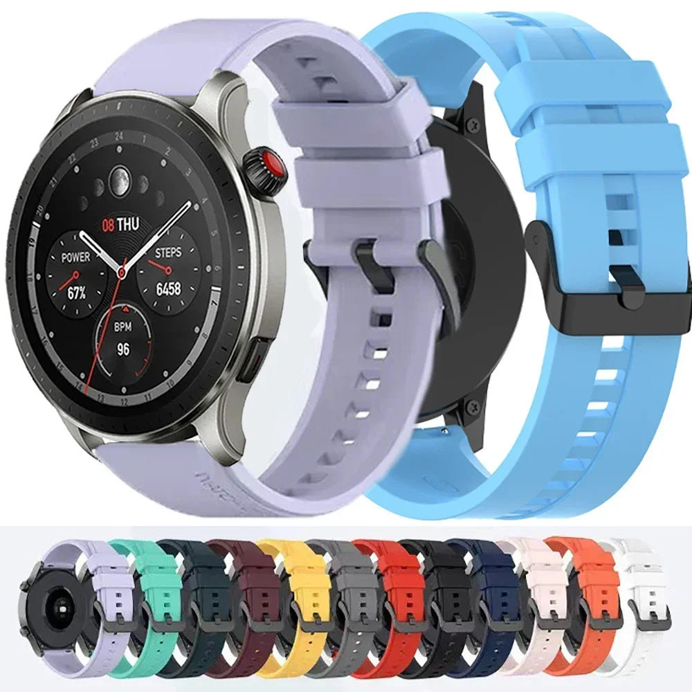 Silicone Watch Strap 20mm 22mm – Amazfit GTR GTS Bip Samsung Garmin