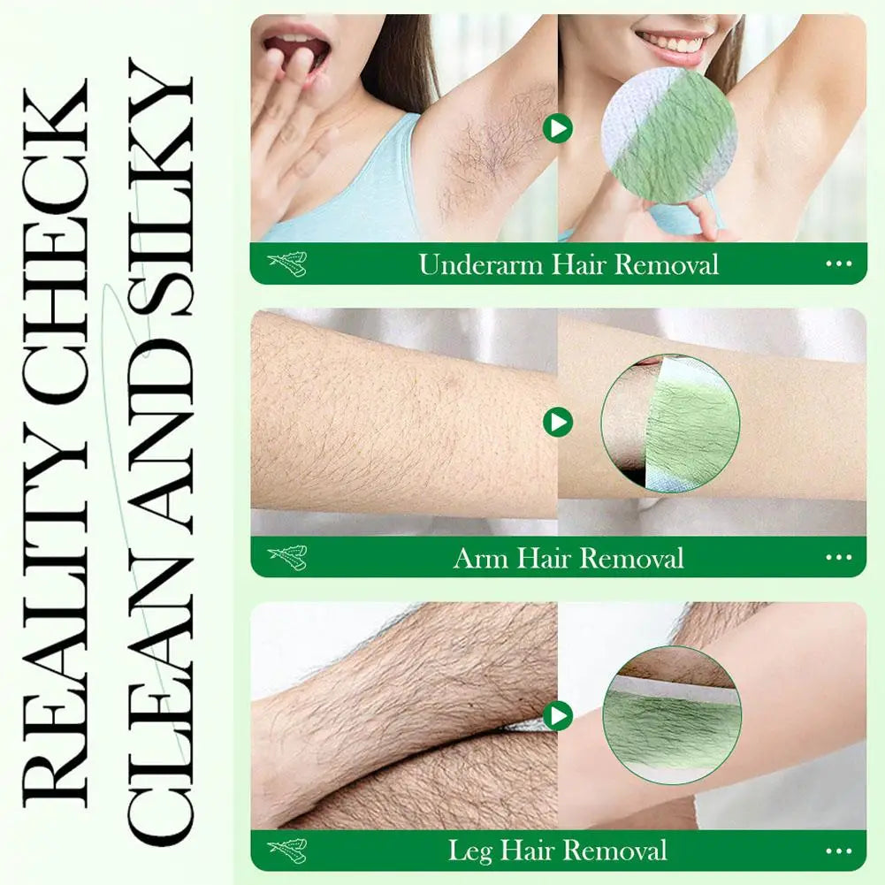 20-Pack Painless Wax Strips – Face, Leg & Body Hair Removal