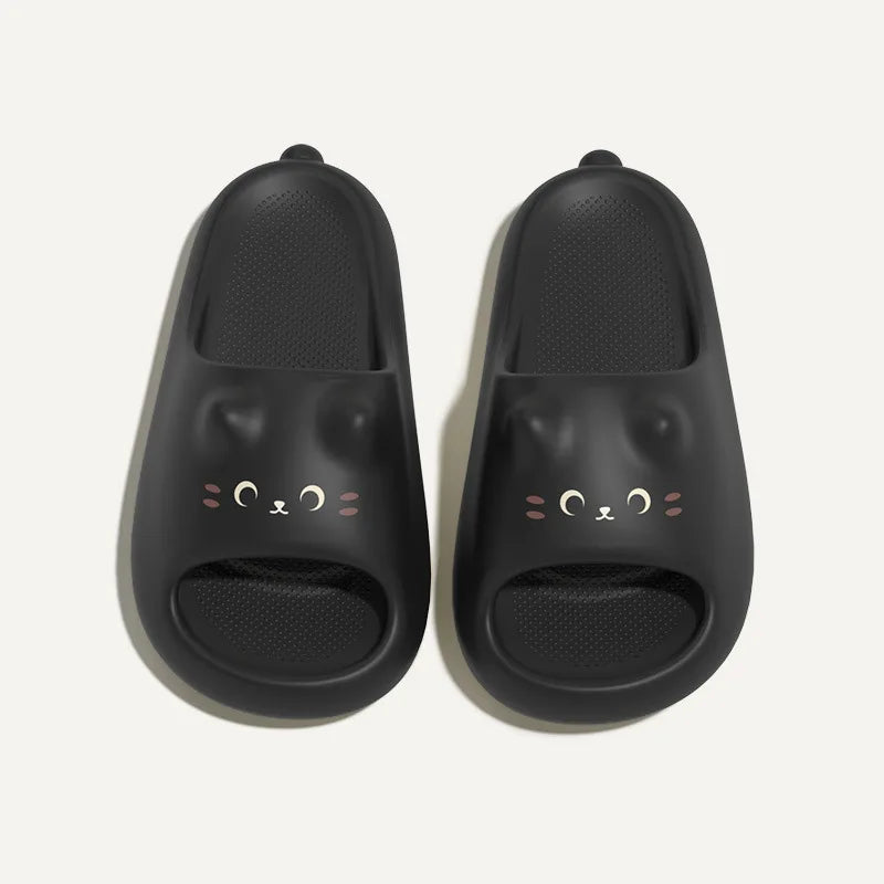 Kawaii Cat Family Matching Slippers – Parent & Child Home Slides