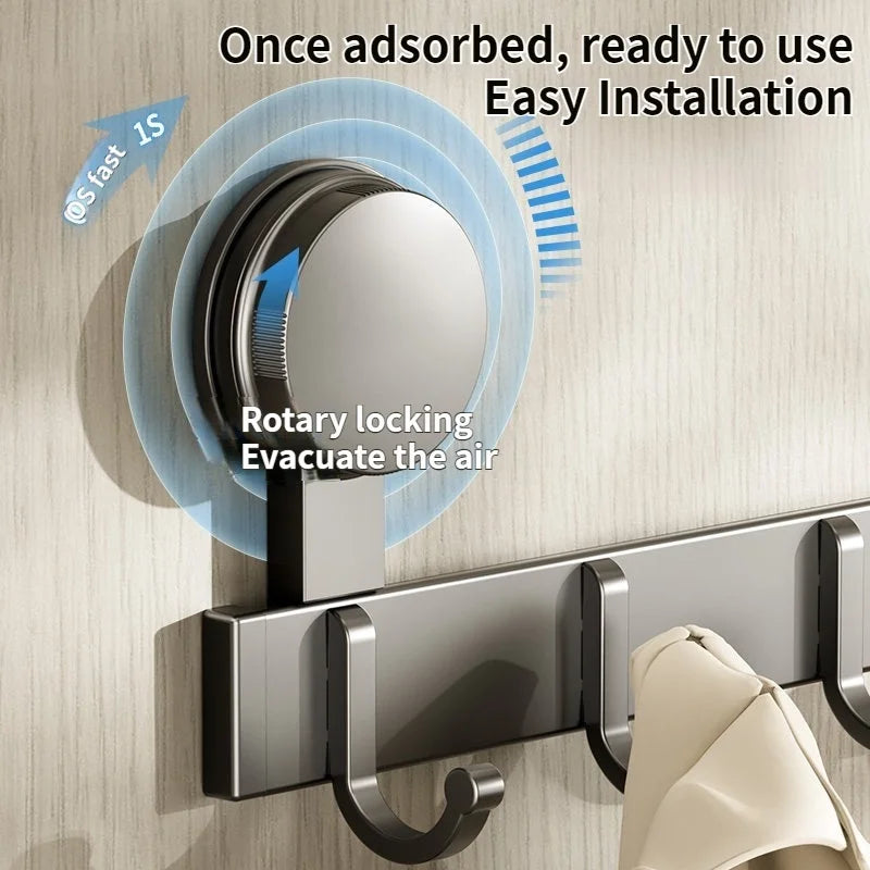 No-Drill Suction Cup Wall Hook | Aluminum Bathroom & Kitchen