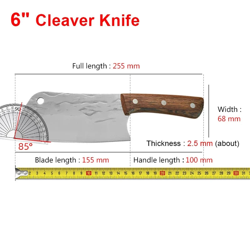 InLeung Forged Stainless Steel Meat Cleaver & Chef Knife