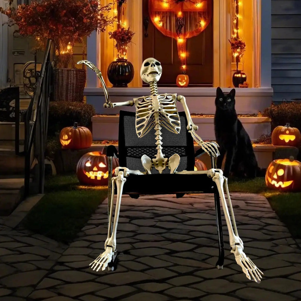Life-Size Halloween Skeleton with Posable Joints | Haunted Decor