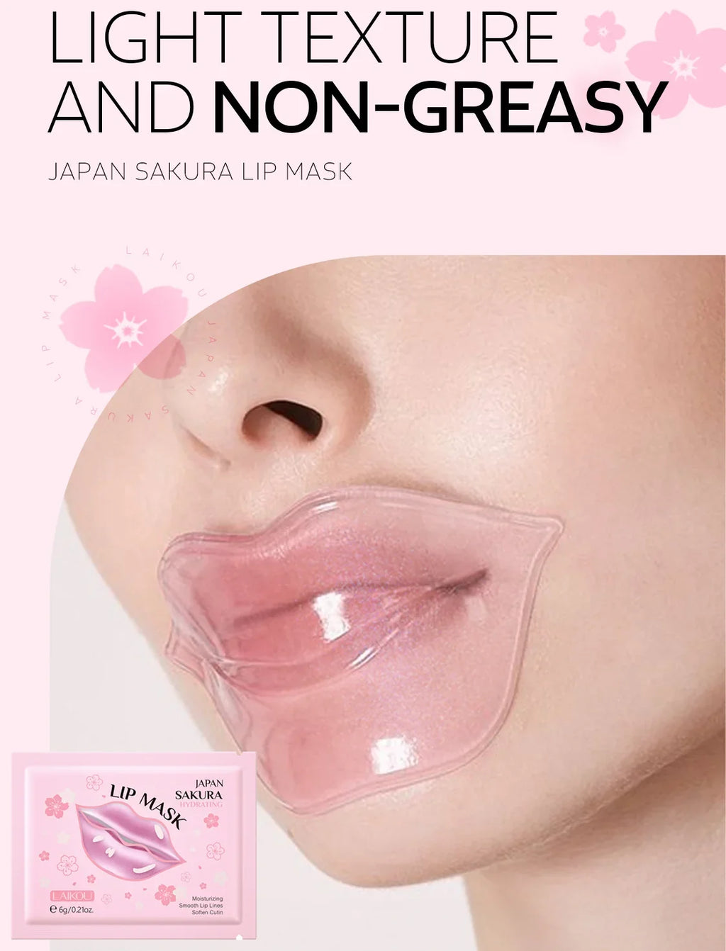 LAIKOU Cherry Blossom Lip Mask – Hydrating & Anti-Wrinkle