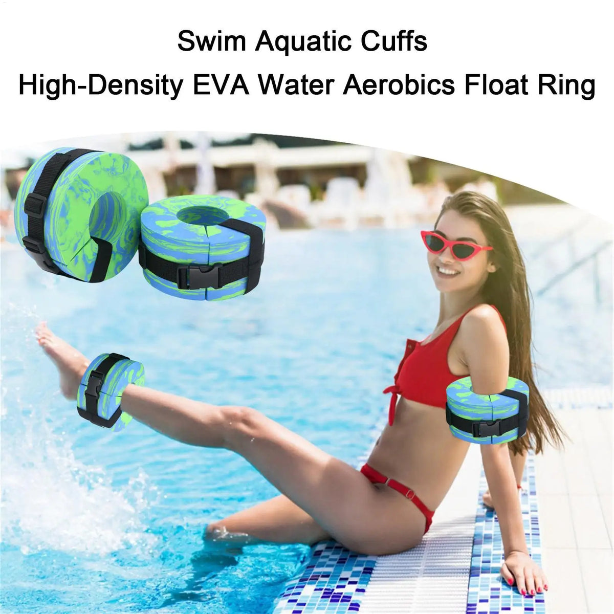 EVA Swim Cuffs – Adjustable Water Aerobics Float Ring for Adults
