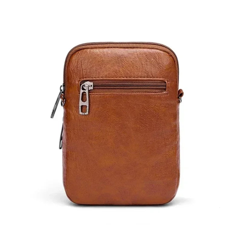 Retro Western Small Crossbody Bag – Soft PU Leather Shoulder Bag
