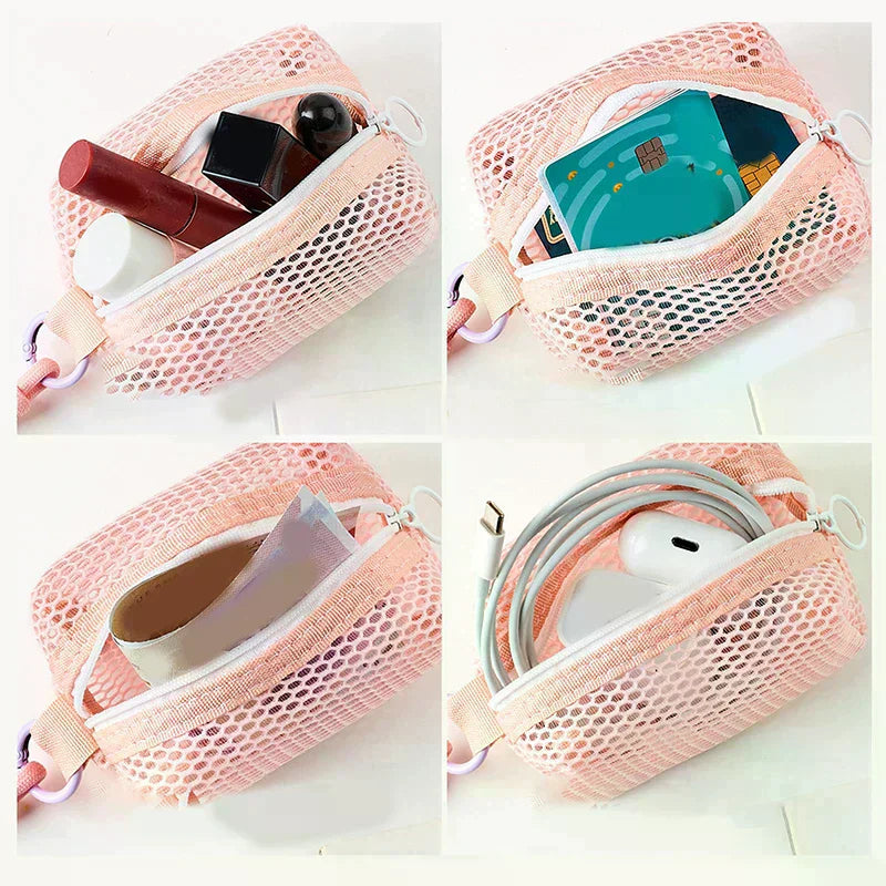 Mini Mesh Coin Purse – Vibrant Zipper Pouch for Women