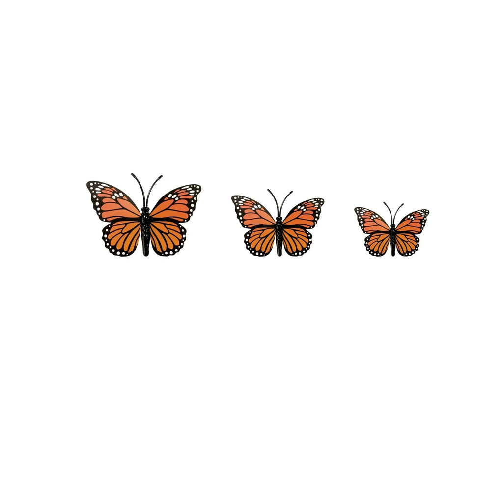12-Pack 3D Orange & Black Butterfly Wall Decals | Home Decor