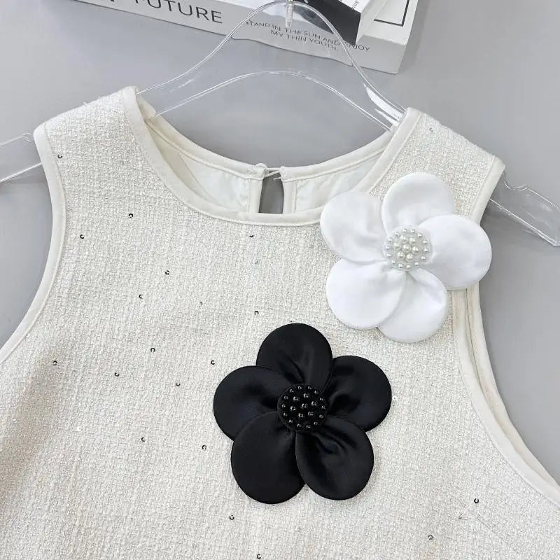 Black White Hand Sewn Colored Ding Cloth Flower Clothing Patch DIY