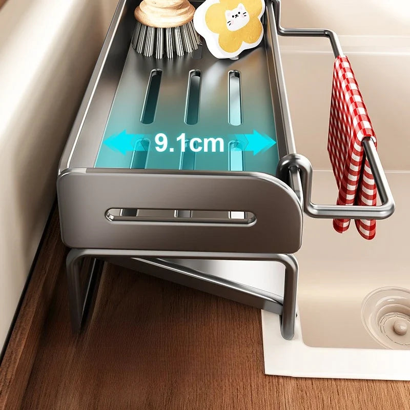 Kitchen Sink Sponge Holder – Rust-Resistant Sink Storage Rack
