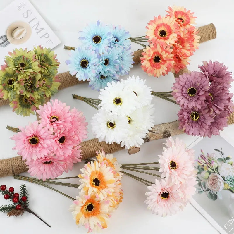 Artificial Silk Gerbera Flowers Wedding Bouquet Home Table Hotel