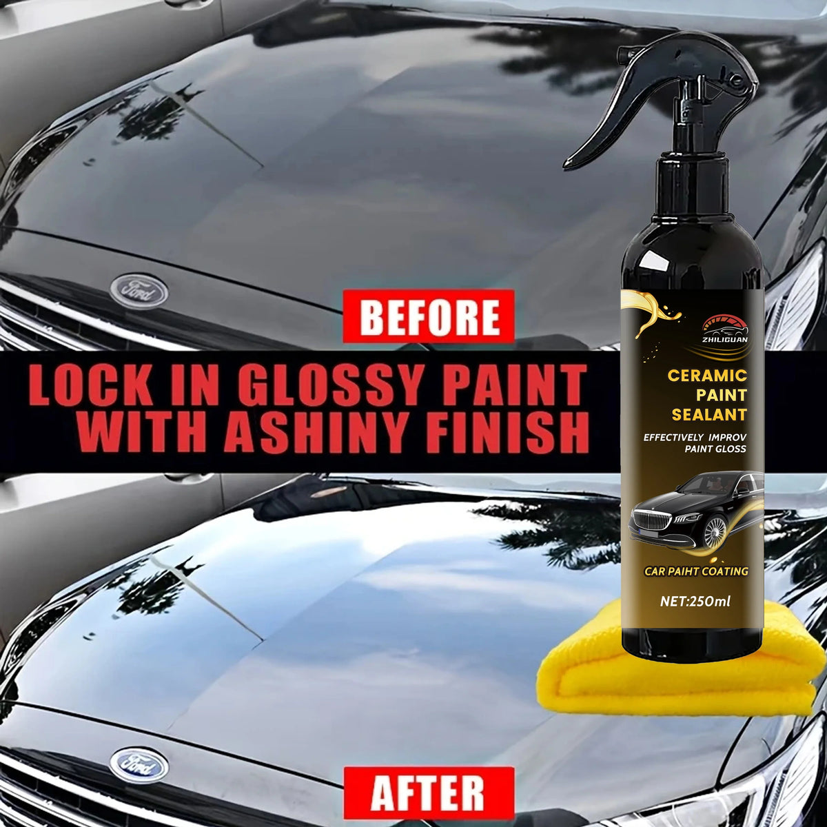 Ceramic Coating Quick Coat Spray – Waterless Wash & Wax Sealant