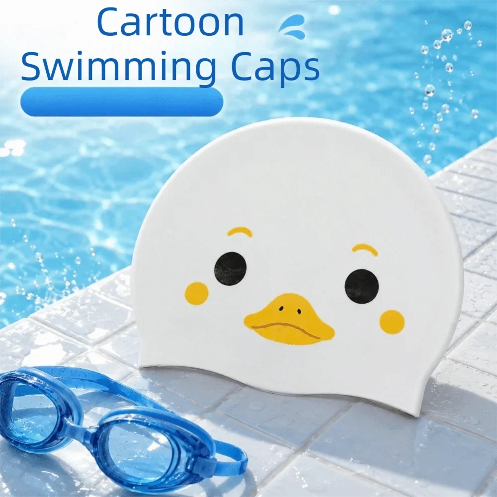 Kitten Cartoon Silicone Swim Cap – Waterproof Ear Protection