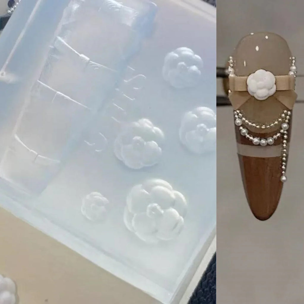 3D Silicone Nail Mold – Bowknot & Camellia Flower Nail Art