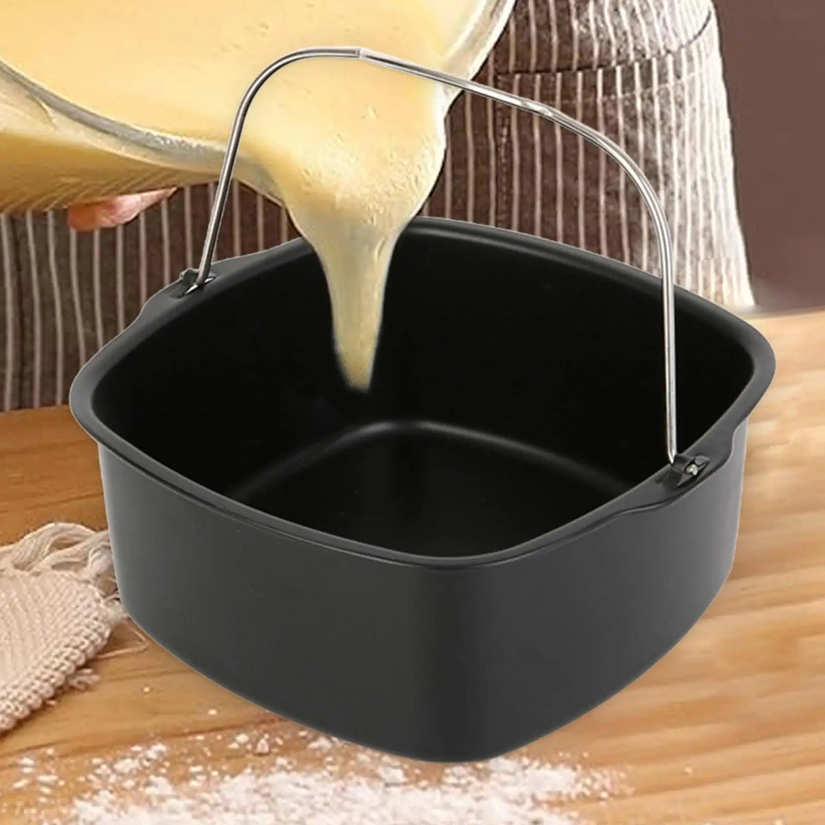 Air Fryer Cake Barrel Pans Tray Basket Mold Baking Heat Resistant