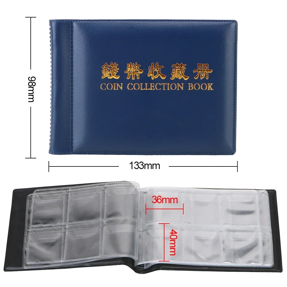 PU Leather Coin Collection Album – 60 & 120 Pocket Organizer